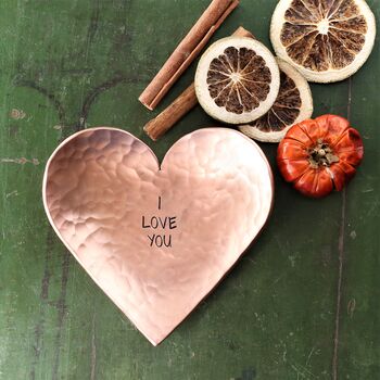 22nd Anniversary Gift Heart Shaped Copper Dish, 5 of 8