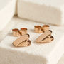 Handmade 18ct Rose Gold Plated Silver Heart Earrings, thumbnail 1 of 10