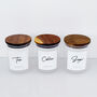 Set Of Tea, Coffee And Sugar Jars With Acacia Lids, thumbnail 11 of 11
