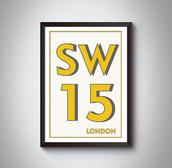 Sw15 Putney, Roehampton, London Postcode Print, 4 of 10