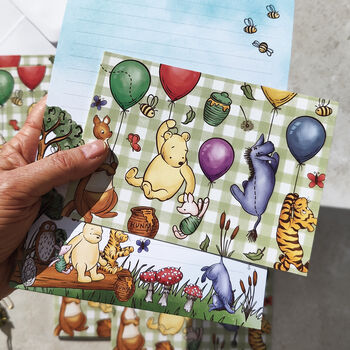 Winnie And Friends On A Log Stationery Bundle, A5 Notepad And Six Cards And Envelopes, 2 of 8
