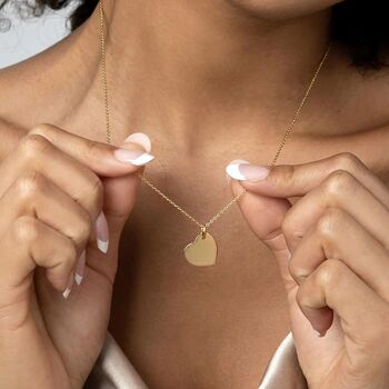 Personalised Drop Heart Necklace 18 K Gold Plate, 4 of 9