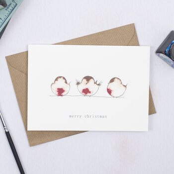Three Little Robins Christmas Card, 2 of 4