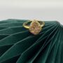 Rose Druzy Crystal Teardrop 18k Gold Plated Ring, thumbnail 1 of 5