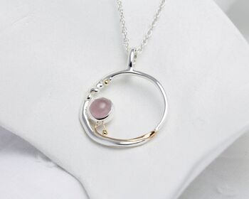 Rose Quartz Sterling Silver Pendant, 5 of 8