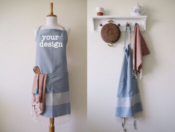 Personalised Cotton Kitchen Apron And Tea Towels, 9 of 12