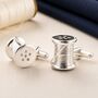 Personalised Second Anniversary Cotton Reel Cufflinks, thumbnail 1 of 7