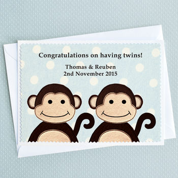 Personalised Twins Birthday Or New Baby Card, 3 of 5
