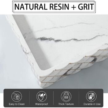 Marble White Resin Vanity Decorative Tray, 5 of 7