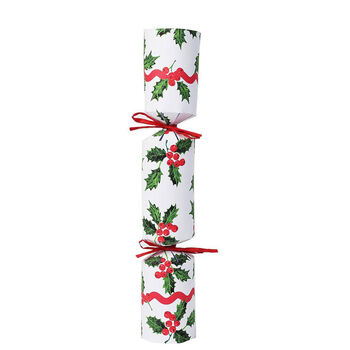 Holly White Christmas Crackers With Glass Charms 12 Pack, 2 of 3