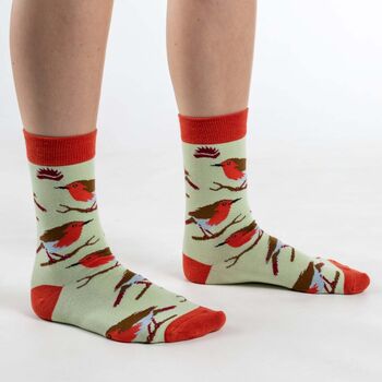 Bamboo Socks | Robin Socks | Bird Socks | Novelty, 2 of 2