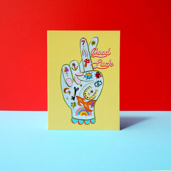 Fingers Crossed Good Luck Card, 2 of 3