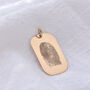 Personalised 9ct Solid Gold Tag Fingerprint Necklace, thumbnail 2 of 4