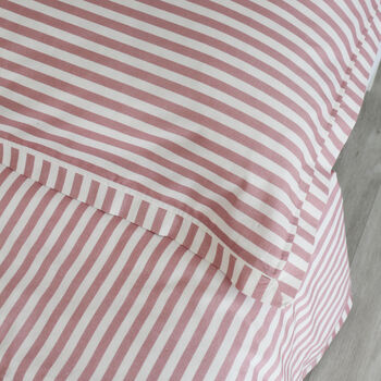 Pink Stripe Duvet Cover And Pillowcase Set Two Sizes, 7 of 9