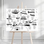 Bespoke Illustrated Wedding Seating Chart, thumbnail 2 of 2