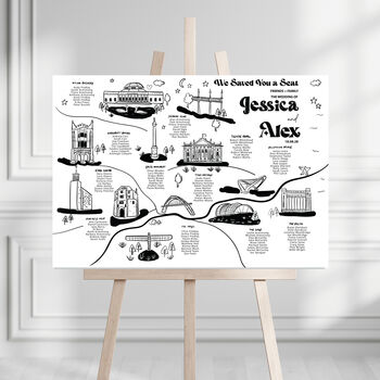 Bespoke Illustrated Wedding Seating Chart, 2 of 2