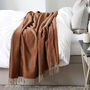Extra Large Rust And Beige Lambswool Throw, thumbnail 2 of 4