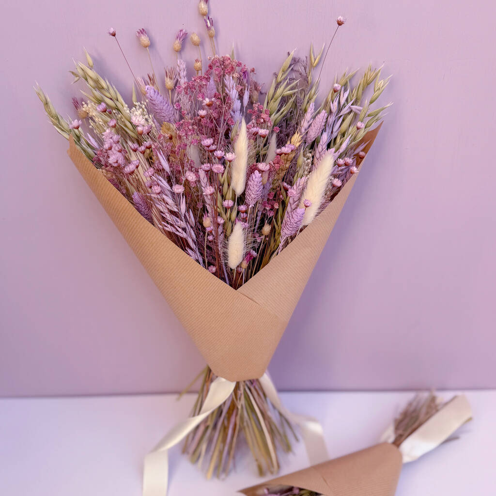 Purple Dried Wildflower Bouquet, 1 of 8