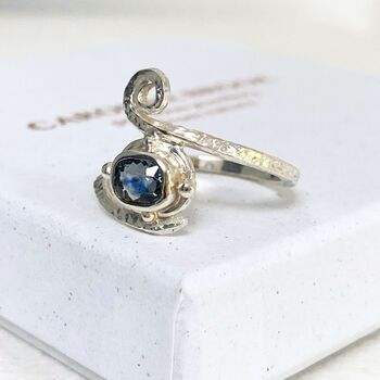 Montana Sapphire, White Gold Engagement Ring, 6 of 7
