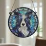 Border Collie Long Haired Stained Glass Effect Suncatcher, thumbnail 6 of 6