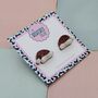 Christmas Santa Hat Glitter Studs, thumbnail 2 of 5