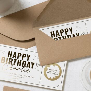 Personalised Birthday Scratch Reveal Gift Voucher Card, 8 of 9