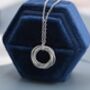 Sterling Silver Interlocking Circles Pendant Necklace With Dotted Details, thumbnail 6 of 11