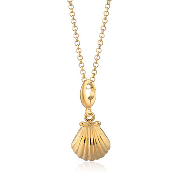 18ct Gold Clam Shell Charm Necklace, 2 of 6