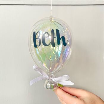 Light Up Personalised Glass Balloon Decoration, 2 of 3