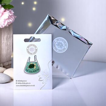 Green Use Less Plastic Turtle Carrier Bag Enamel Pin, Gifts For Environmentalists, Conservationists And Ecologists, 2 of 8