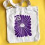Cute Double Sided Happy/Sad Flower 100% Recycled Tote, thumbnail 6 of 6