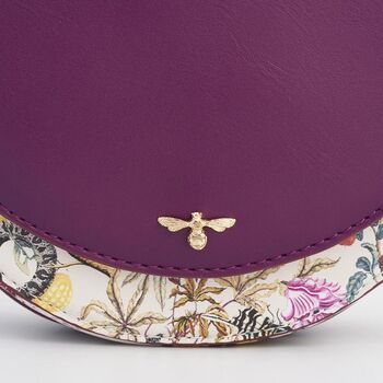 Floral Engravings Plum Saddle Bag, 5 of 6