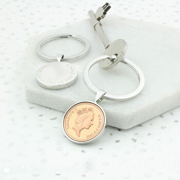 Personalised 30th Birthday One Pence Keyring, 12 of 12