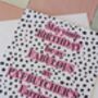 Pat Butcher Earrings Birthday Card – Dalmatian Print Square – Blank Inside, thumbnail 2 of 4