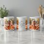 Personalised Autumn Meerkat Playing In Leaves Gift Mug, thumbnail 2 of 2