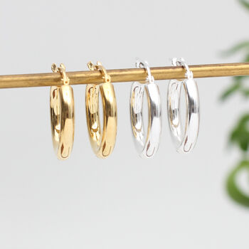 18ct Gold Plated Or Sterling Silver Hoop Earrings, 2 of 6