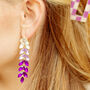 Gem Gradient Leaf Dangle Earrings In Purple, thumbnail 1 of 3