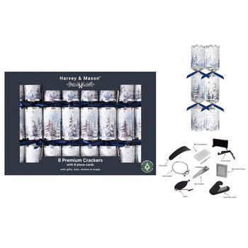 Luxury Silver And Blue Christmas Tree Scene Crackers X Six, 2 of 6