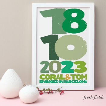 Personalised Engagement Typography Print, 6 of 7
