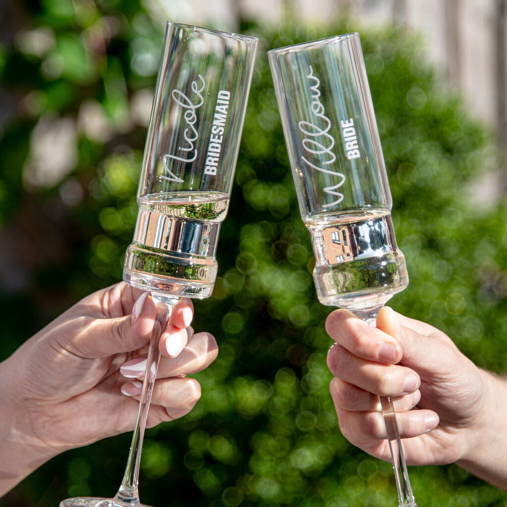 Personalised Bridal Party Champagne / Prosecco Glass, 1 of 4
