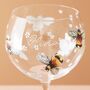 Personalised Floral Bumblebee Gin Glass, thumbnail 2 of 4
