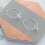 Sterling Silver Flower Hoop Earrings, thumbnail 1 of 2