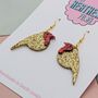 Christmas Robin Glitter Resin Earrings, thumbnail 4 of 4