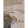 Monaco D’or Pearl Gold Crystal Crescent Moon Gift Stud Earrings, thumbnail 1 of 4