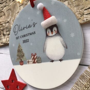 Personalised Baby First Christmas Penguin, 2 of 3