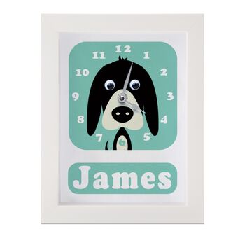 Personalised Childrens Dog Clock, 5 of 9