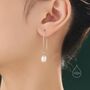 Genuine Freshwater Pearl V Shape Drop Hook Earrings, thumbnail 6 of 9
