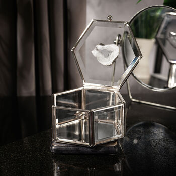 Silver Glass Crystal Trinket Jewellery Box, 2 of 4