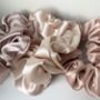 Lina Soft Scrunchie Set Of Three Blush Pink, thumbnail 5 of 5
