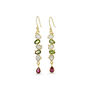 Peridot, Moonstone And Tourmaline Gold Drop Earrings, thumbnail 5 of 8